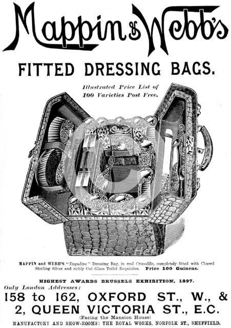 Advertisement for Mappin & Webb's Fitted Dressing Bags, 1898. Creator: Unknown.