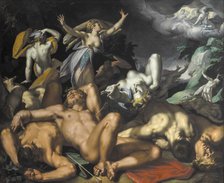 Apollo and Diana Punishing Niobe by Killing her Children, 1591. Creator: Abraham Bloemaert.