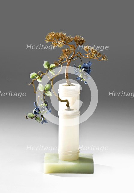 Pine tree embraced by a wisteria, 1908-1914. Artist: Afanasyev, Fyodor Alexeievich, (Fabergé manufacture) (active 1883-1917)