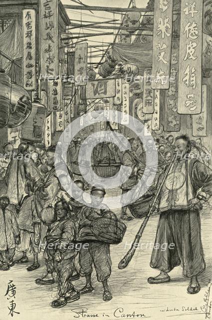Street scene, Canton, China, 1898.  Creator: Christian Wilhelm Allers.