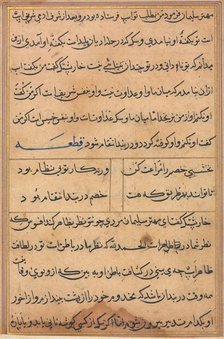 Page from Tales of a Parrot (Tuti-nama): text page, c. 1560. Creator: Unknown.