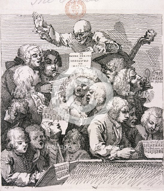 'A chorus of singers', 1732. Artist: William Hogarth