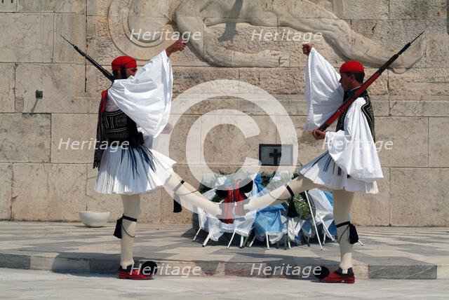 Parliament and Changing of the Guard, Athens, Greece, 2003. Creator: Ethel Davies.