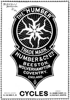 Advertisement for Humber's Cycles, 1898. Creator: Unknown.