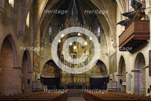 Church interior, Alcudia, Mallorca, Spain.
