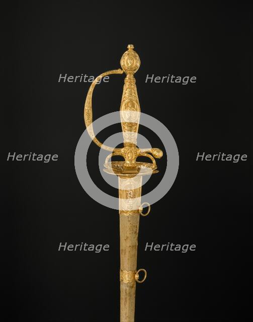 Smallsword with Scabbard, French, Paris, hallmarked 1773-74. Creator: Master GG.