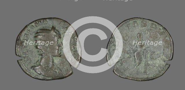 Sestertius (Coin) Portraying Julia Mamaea, 235. Creator: Unknown.