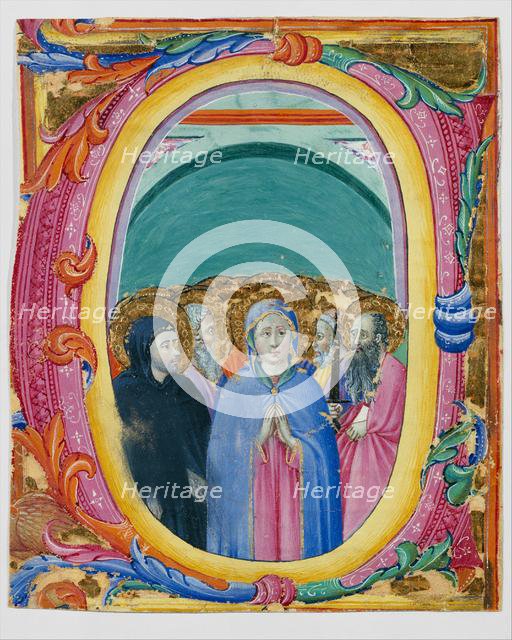 All Saints in an Initial E or O, ca. 1430-40. Creator: Master of the Osservanza Triptych.