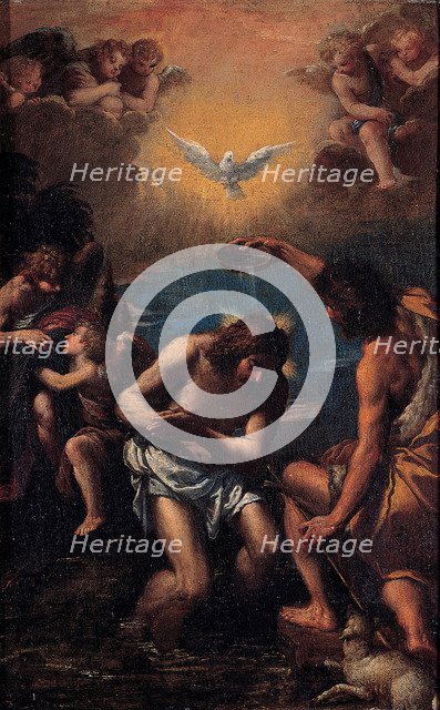 The Baptism of Christ, 1585-1590. Artist: Scarsellino (Scarsella), Ippolito (1551-1620)