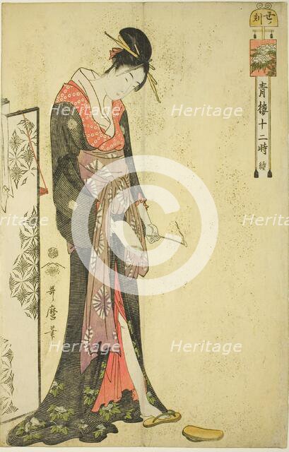 Hour of the Ox [2am] (Ushi no koku), from the series "The Twelve Hours in Yoshiwara..., c. 1794. Creator: Kitagawa Utamaro.