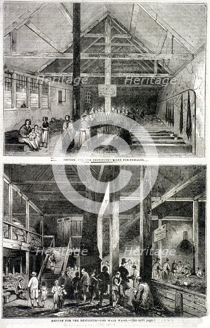 The Whitecross Street Prison for debtors, London, 1843.  Artist: Anon