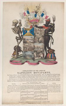 Explanation of the Arms of Napoleon Bonaparte, April 1814., April 1814. Creator: Thomas Rowlandson.