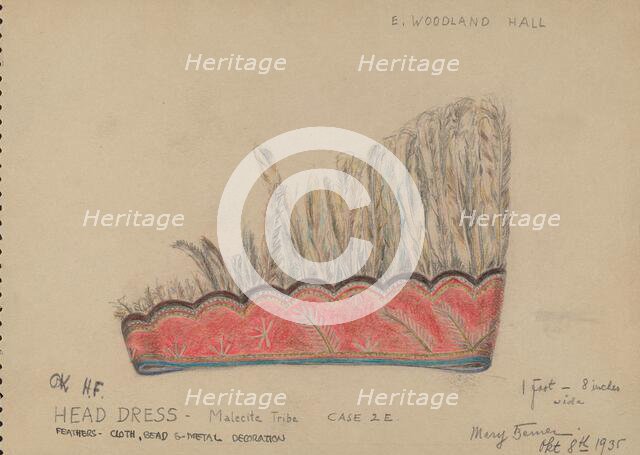 Head Dress, 1935/1942. Creator: Mary Berner.