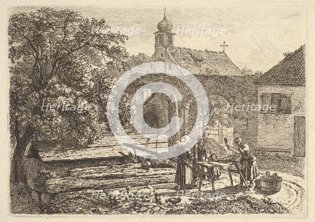 Laundress at an Artesian Well, 1817. Creator: Johann Christian Erhard.