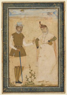 A European Couple, c. 1610-1627. Creator: Ali Riza, the Bodleian Painter (Indian), attributed to.