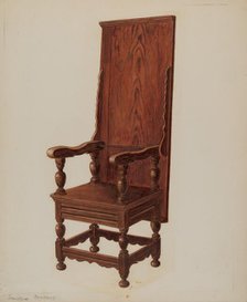 Jacobean Chair-table, 1935/1942. Creator: William Sanders.
