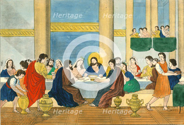 Water into Wine at Cana, (19th century?). Artists: Weenix, N v d Linden.