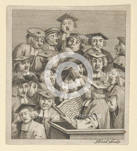 Scholars at a Lecture, ca. 1800. Creator: Dent.