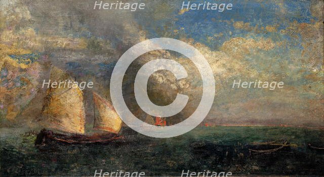 Fishing Boats. Memory of Venice, c1908. Creator: Redon, Odilon (1840-1916).