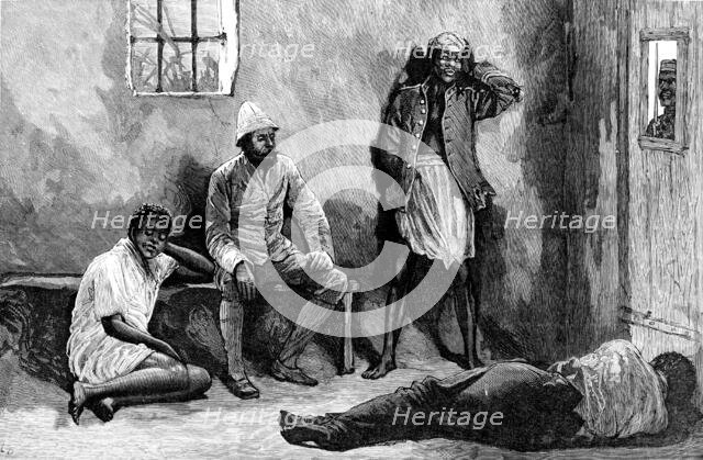 The Dispute with Portugal: an Englishman in the "Tronk" (prison) at Delagoa Bay, 1890. Creator: Unknown.