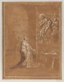 Madonna and child appearing before a kneeling saint, after Bernardino Poccetti, ca. 1766. Creator: Andrea Scacciati.