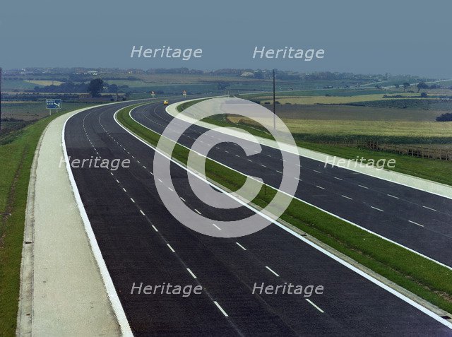 Empty road; the East Ardley section of the M1, prior to opening, Wakefield, West Yorkshire, 1967. Artist: Michael Walters