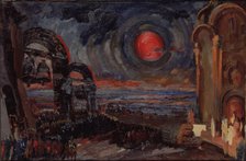 Prologue. Stage design for the opera Prince Igor by A. Borodin, 1934. Creator: Fyodor Fyodorovsky.
