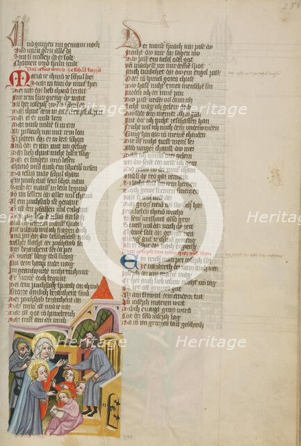 Jesus at School; Weltchronik, about 1400-1410. Creator: Unknown.