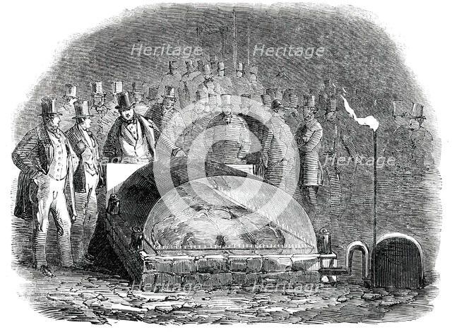 Roasting the Baron of Beef by Gas, in the Castle-Yard, Exeter, 1850. Creator: Unknown.