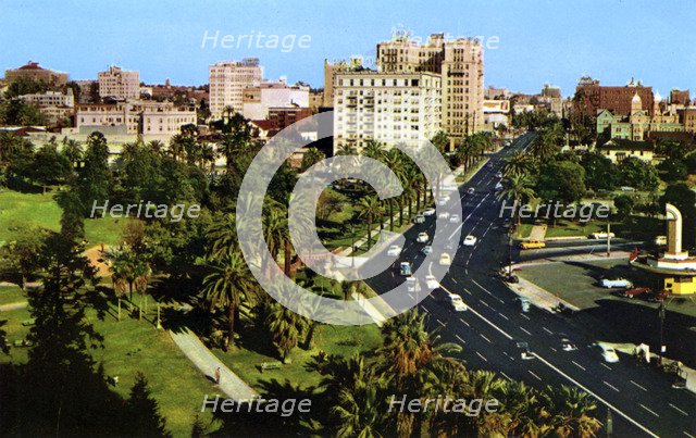 Lafayette Park and Wilshire Boulevard, Los Angeles, California, USA, 1953. Artist: Unknown