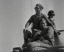 Allied Soldiers Riding a Tank, 1942. Creator: British Pathe Ltd.