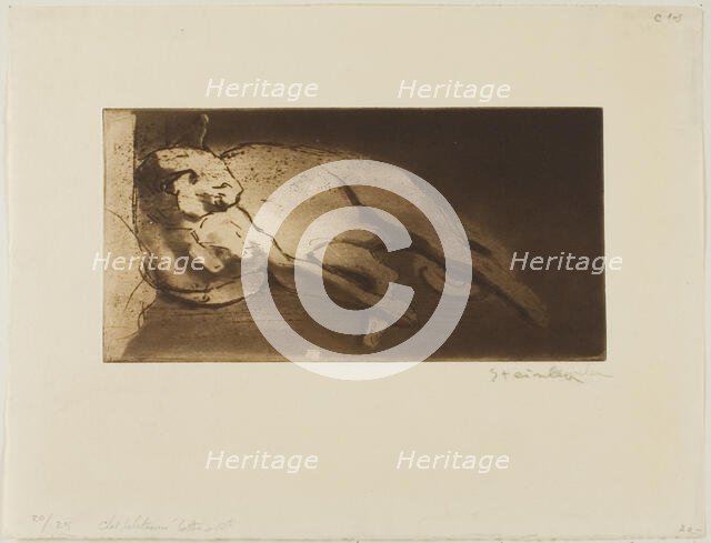 Reclining Cat Stretched Out from Left to Right, 1128. Creator: Theophile Alexandre Steinlen.