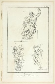 Design: Proportions of the Laocoon statue, from Encyclopédie, 1762/77. Creator: A. J. Defehrt.