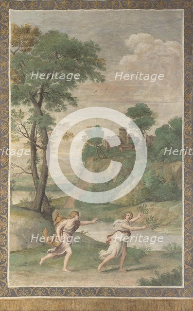 Apollo pursuing Daphne (Fresco from Villa Aldobrandini), 1617-1618. Artist: Domenichino (1581-1641)