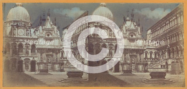 Court Yard of Palace, Venice, about 1865. Creator: Unknown.