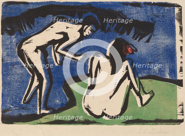 Bathing Couple, 1910. Creator: Ernst Kirchner.