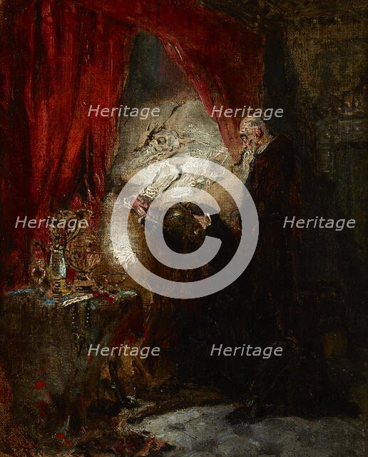 At the Deathbed, 1876. Creator: Maurycy Gottlieb.