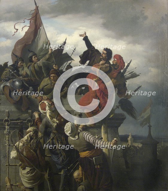 The Self-Sacrifice of Titusz Dugovics, 1859. Artist: Wagner, Sándor (Alexander) von (1838-1919)