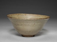 Bowl with Stamped Floral Decoration, 1400s. Creator: Unknown.