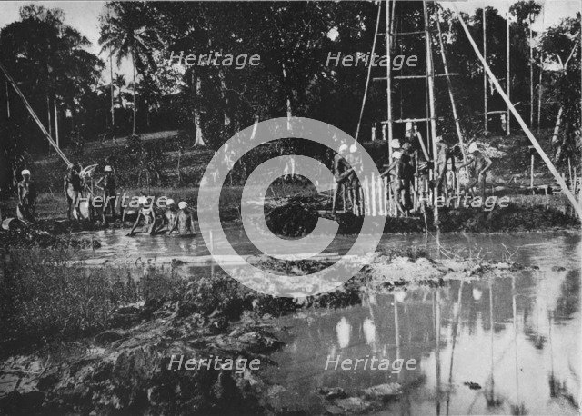 'Gem Mining, Ceylon', c1890, (1910). Artist: Alfred William Amandus Plate.