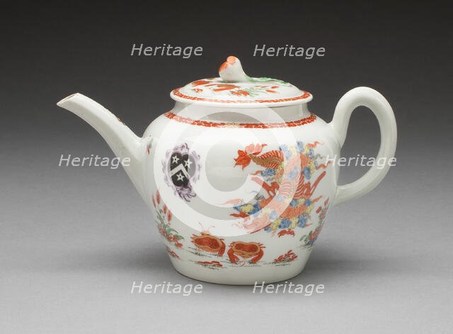 Teapot, Worcester, c. 1760. Creator: Royal Worcester.