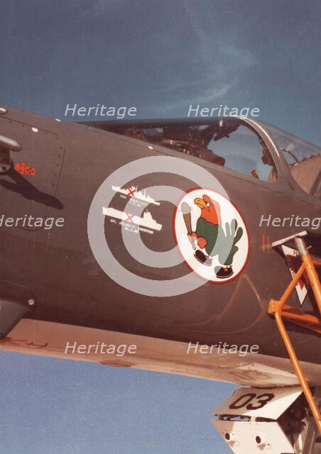 Étendard IV, light attack plane in the same mold as the A-4, Falklands conflict, 1982. Creator: Luis Rosendo.