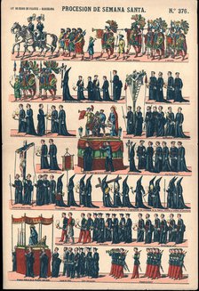 Popular holy cards, Easter procession, edited by Editorial Paluzie of Barcelona, ??page # 376, 19…