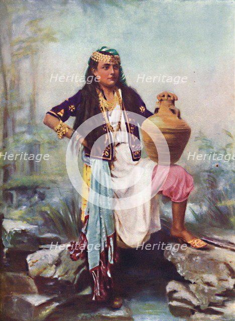 A Syrian girl at a spring, 1902. Artist: Unknown.