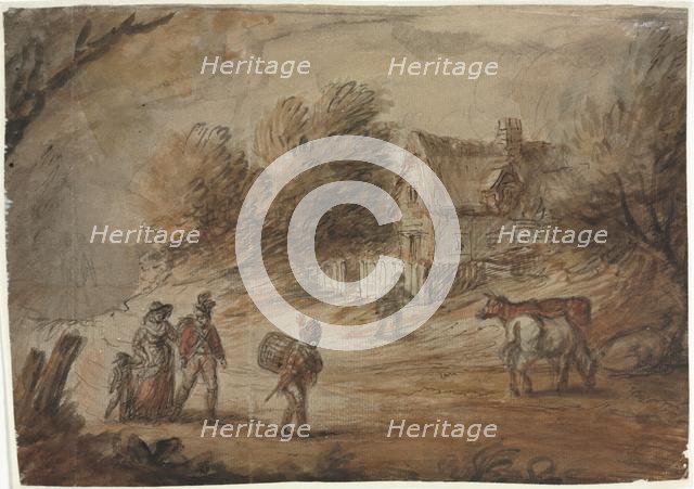 Country Scene with Soldiers. Creator: Henry William Bunbury (British, 1750-1811).