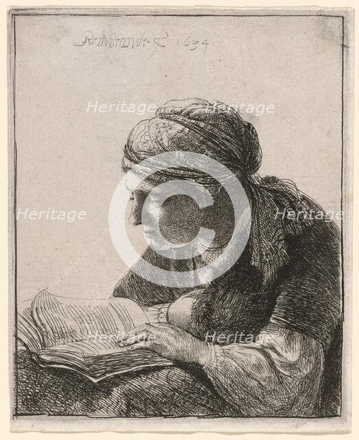 Woman Reading, 1634. Creator: Rembrandt Harmensz van Rijn.