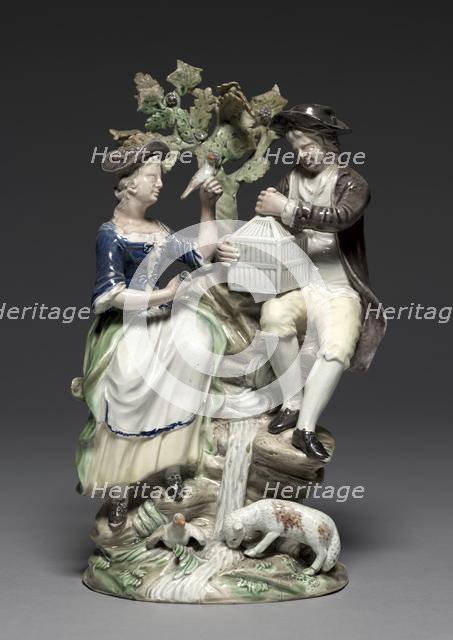 Group with Birdcage, c. 1770. Creator: Staffordshire Factory (British); John Voyez (French).