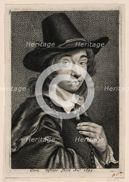 Self-Portrait, 1649. Creator: Cornelis de Visscher.