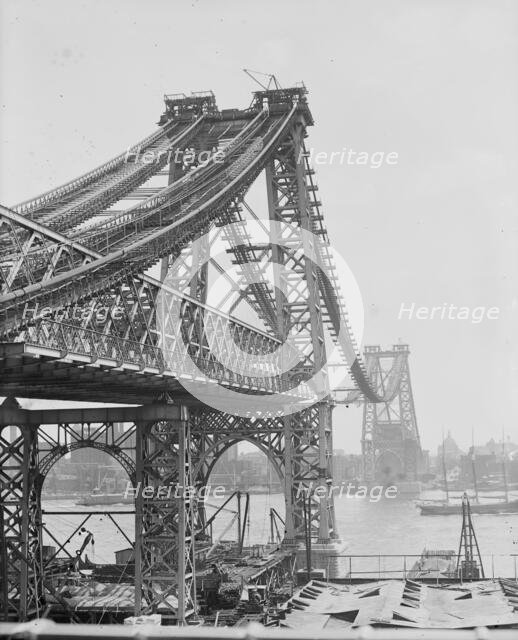 New East River bridge (Williamsburg Bridge) from Brooklyn, New York, N.Y., between 1900 and 1906. Creator: Unknown.