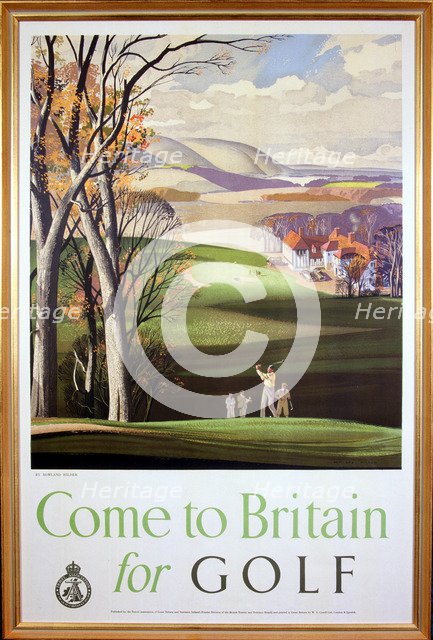 Poster advertising golfing holidays in Britain, c1920s. Artist: Unknown